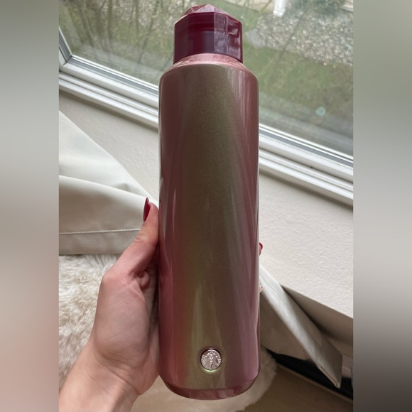 Starbucks Jewel Lid 2-tone Sparkle Iridescent Water Bottle, NWOT and Unused - Picture 5 of 12